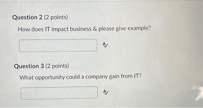  course: IS450/550 How does IT impact business \& please give example?