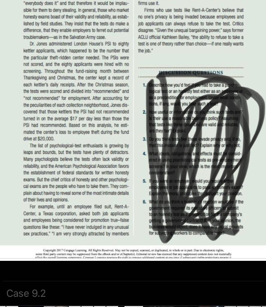 psychological and honesty tests are? Is their use a reasonable business policy?