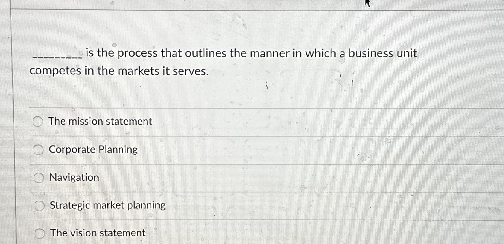  is the process that outlines the manner in which a business