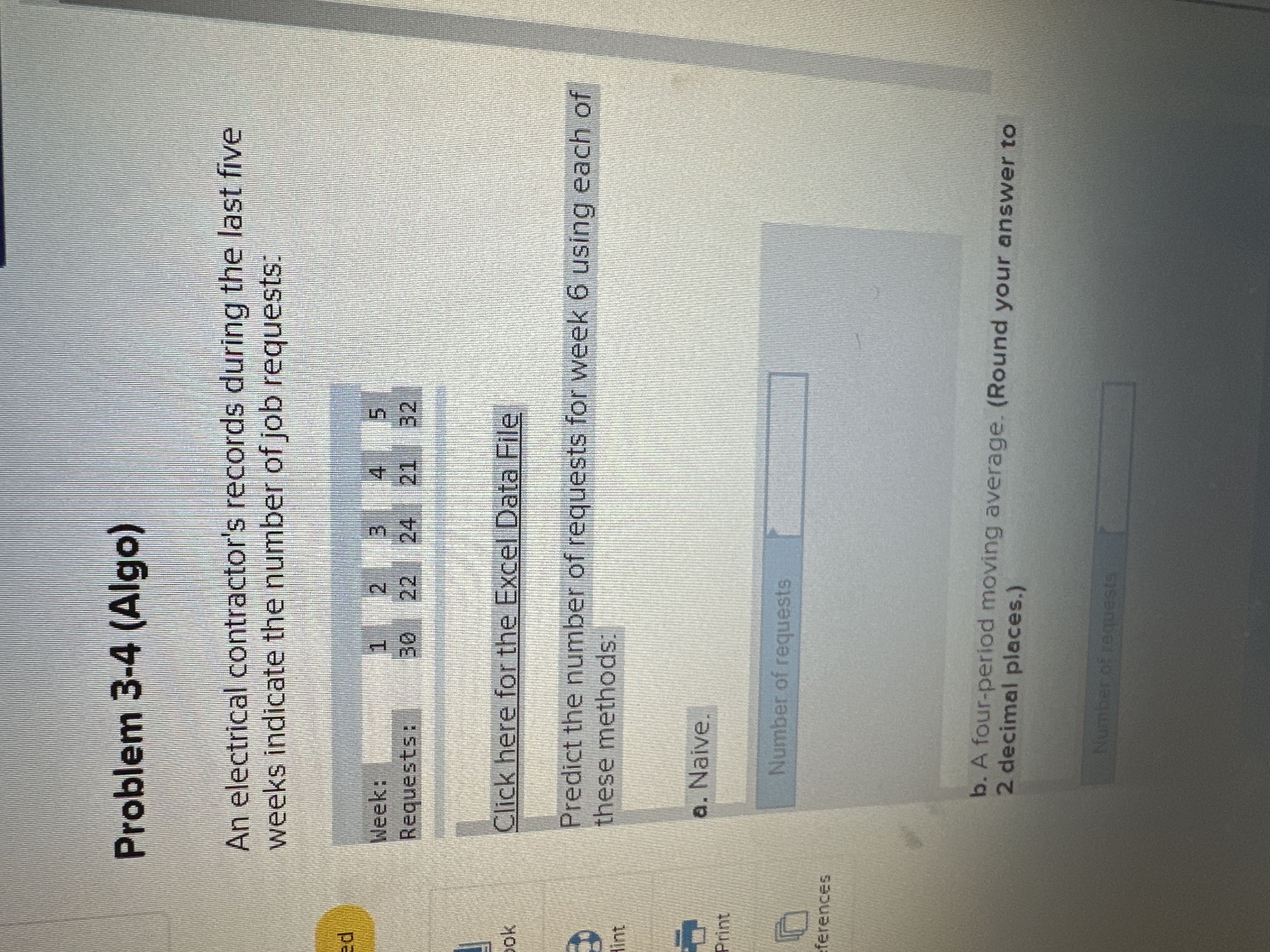  An electrical contractor's records during the last five weeks indicate the