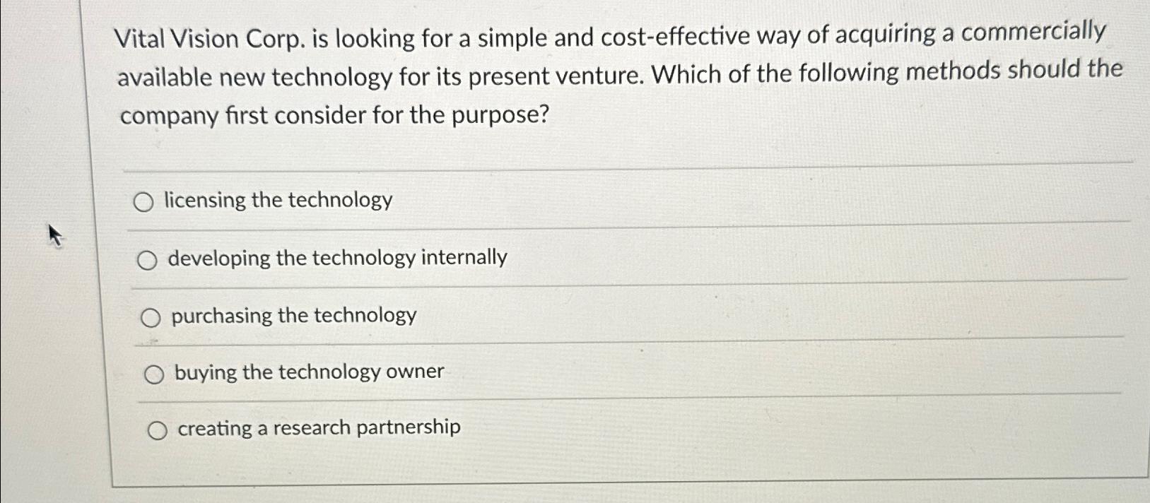  Vital Vision Corp. is looking for a simple and cost-effective way