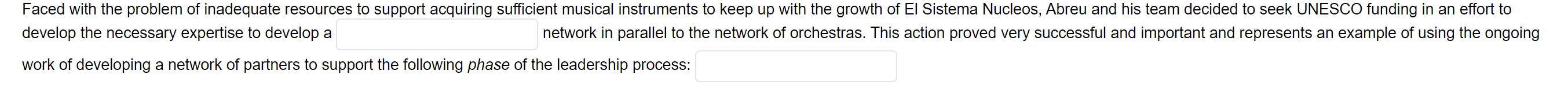 develop the necessary expertise to develop a network in parallel to