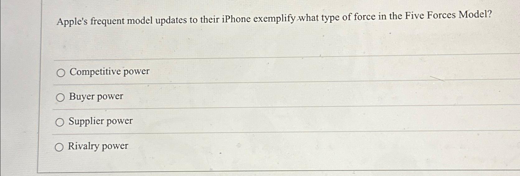  Apple's frequent model updates to their iPhone exemplify what type of