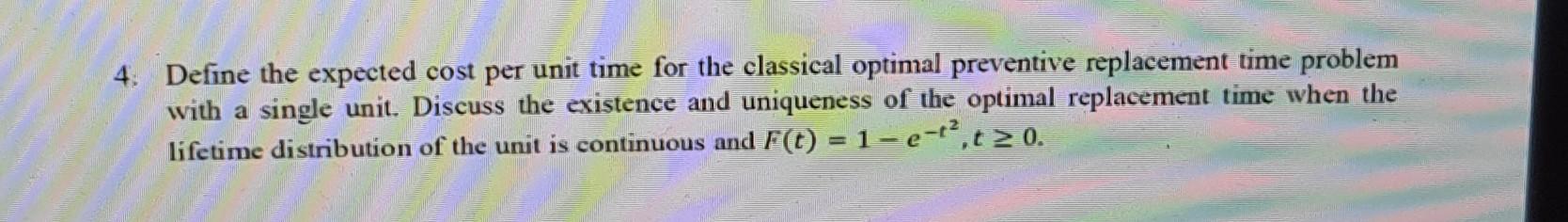  4. Define the expected cost per unit time for the classical