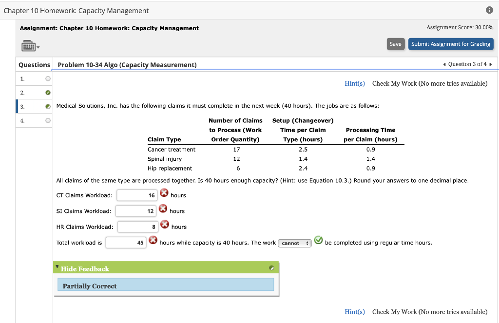  Chapter 10 Homework: Capacity Management Assignment: Chapter 10 Homework: Capacity Management