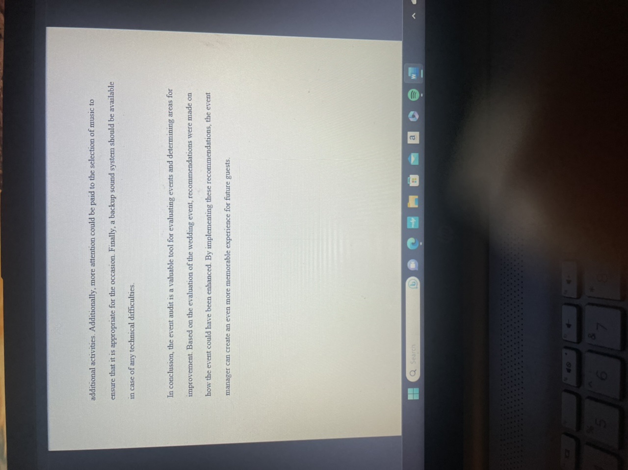 improvement. In this paper, a wedding event that was attended two years