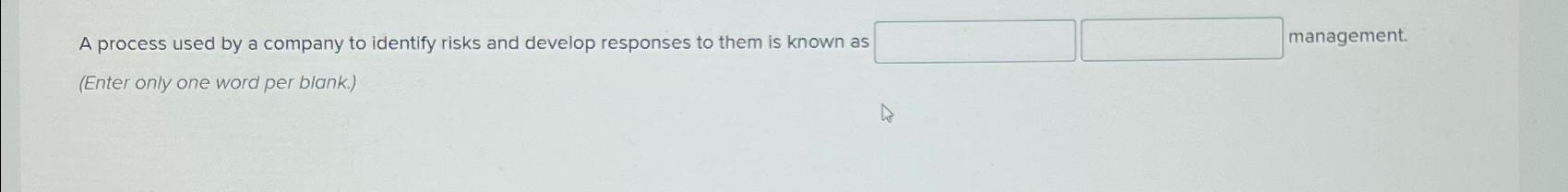  A process used by a company to identify risks and develop