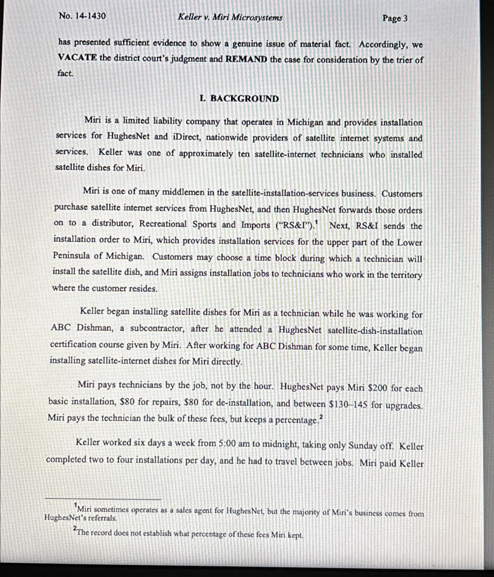  No.14-1430 Kellerv. Miri Microsystems Page 3 has presented sufficient evidence to