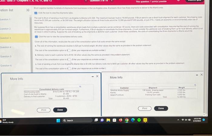 Question 5 : Queston 6 More Info Question 5 : Queston