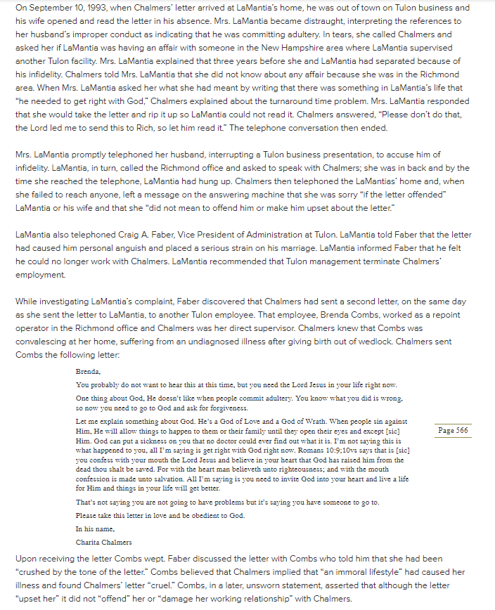 to promote the "Word" become religious harassment? 2. Do you think this