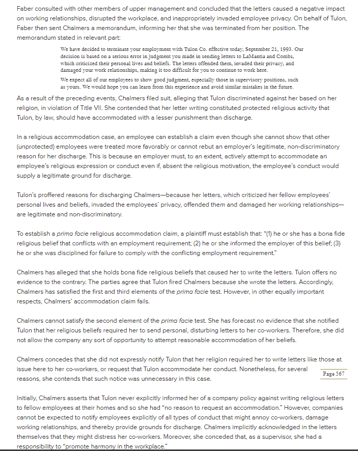 case would have ended any differently if Chalmers had told her superiors