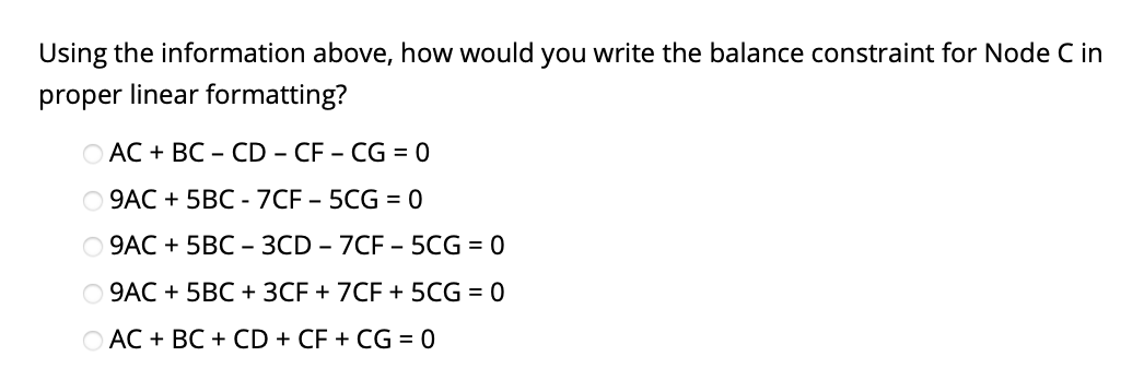 Node F, G, and H represent your retail centers. Your supply for