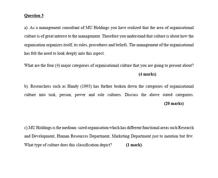 strategic human resource management Question 3 a). As a management consultant