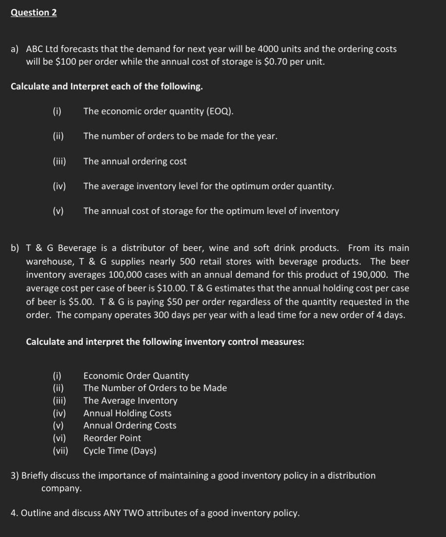 a) ABC Ltd forecasts that the demand for next year will