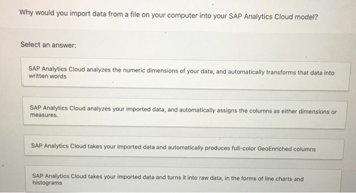  Why would you import data from a file on your computer