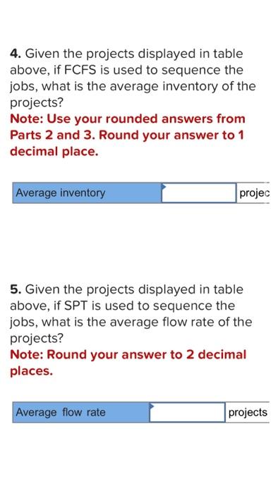 used to sequence the jobs, what is the average flow rate of
