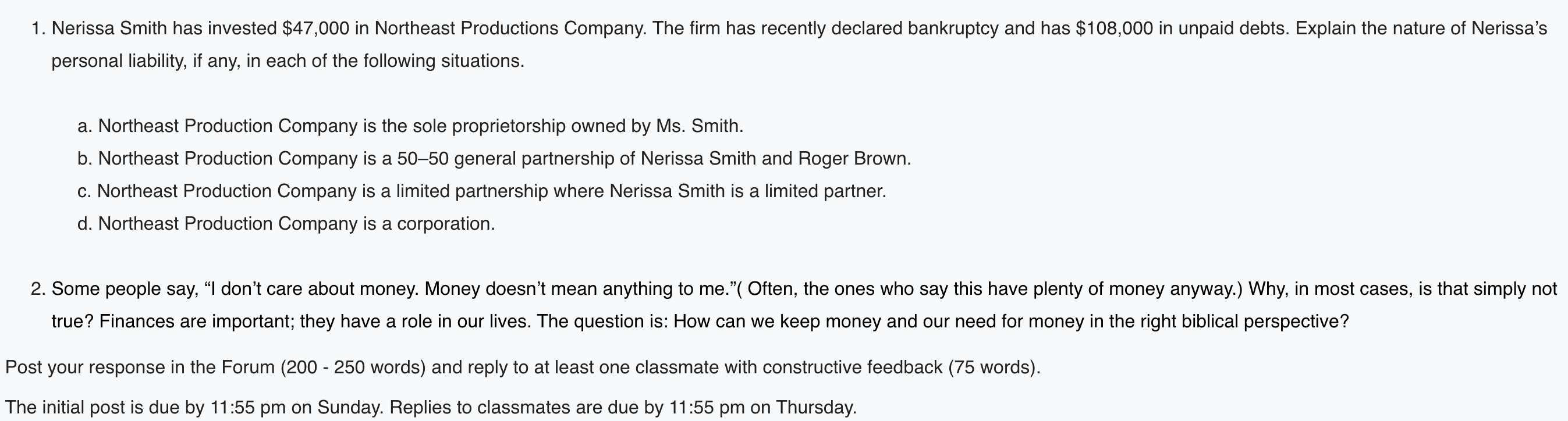 Please help me on how to response to this question 1. Nerissa