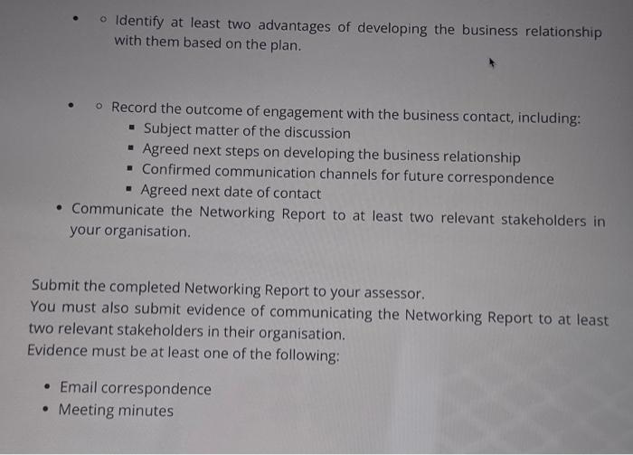 on your engagement with each of the two selected business contacts in