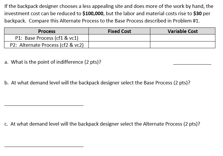 If the backpack designer chooses a less appealing site and does