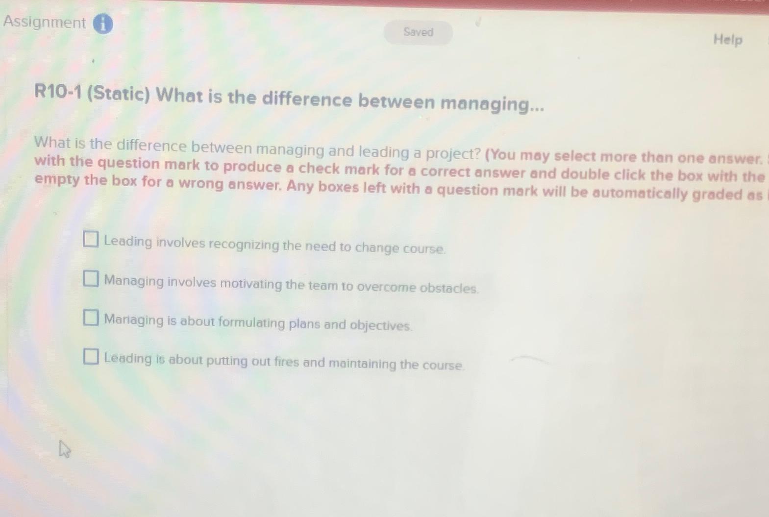  Assignment i Help R10-1(Static) What is the difference between managing... What