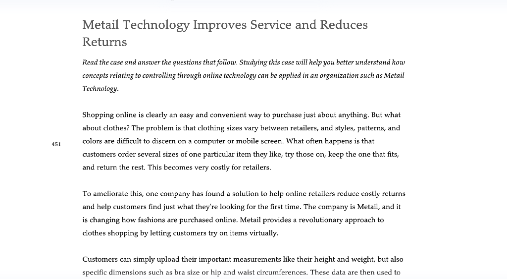 Metail Technology Improves Service and Reduces Returns Read the case and