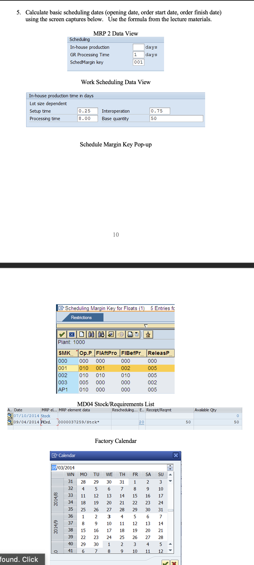  5. Calculate basic scheduling dates (opening date, order start date, order