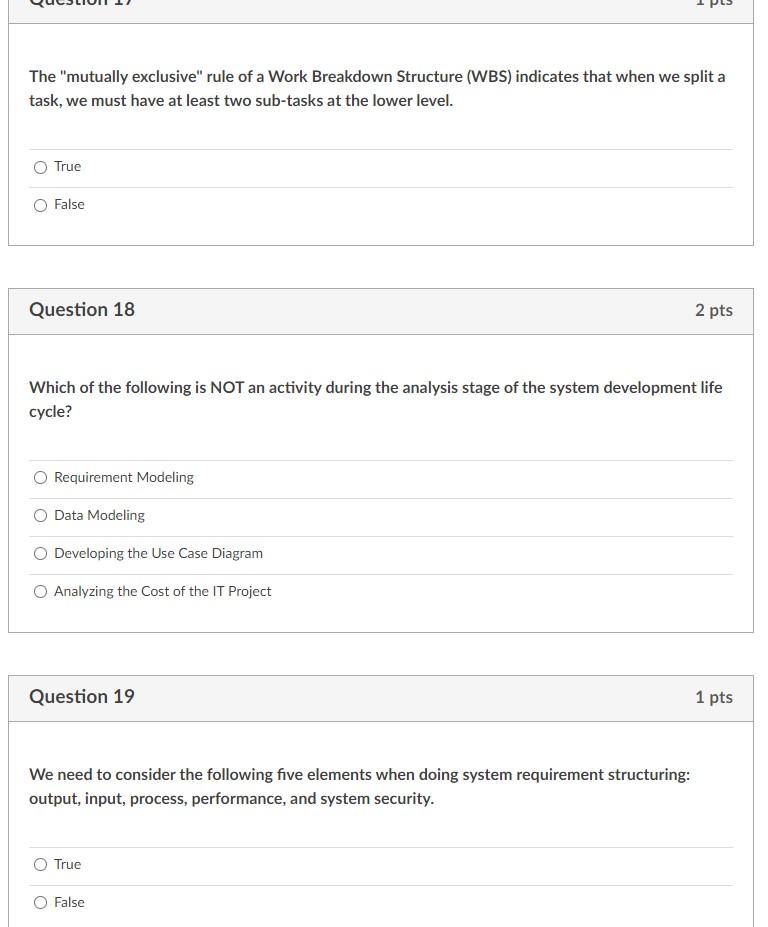 The "mutually exclusive" rule of a Work Breakdown Structure (WBS) indicates
