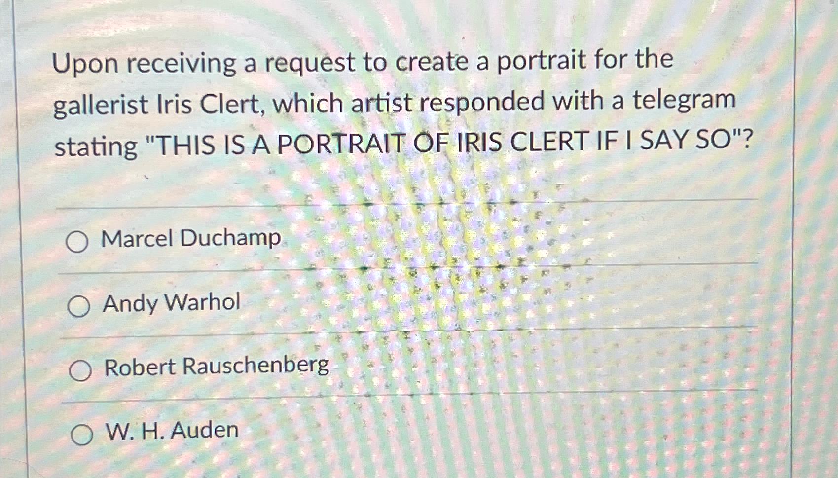  Upon receiving a request to create a portrait for the gallerist