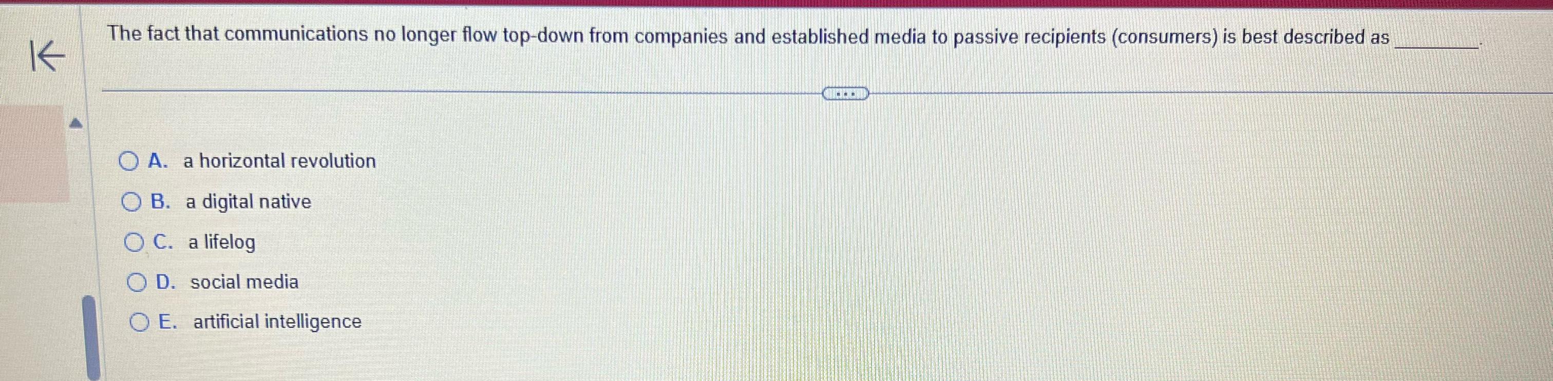  The fact that communications no longer flow top-down from companies and