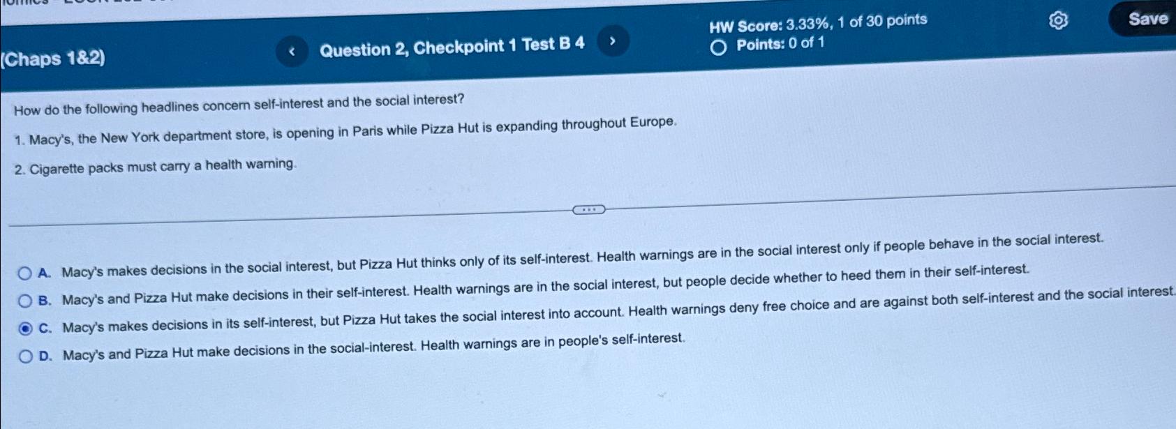  (Chaps 182) HW Score: 3.33%,1 of 30 points Save How do