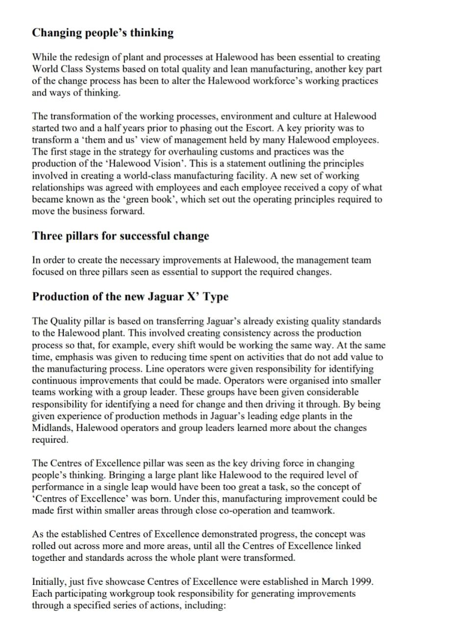 production methods and processes. Businesses that have been at the leading edge