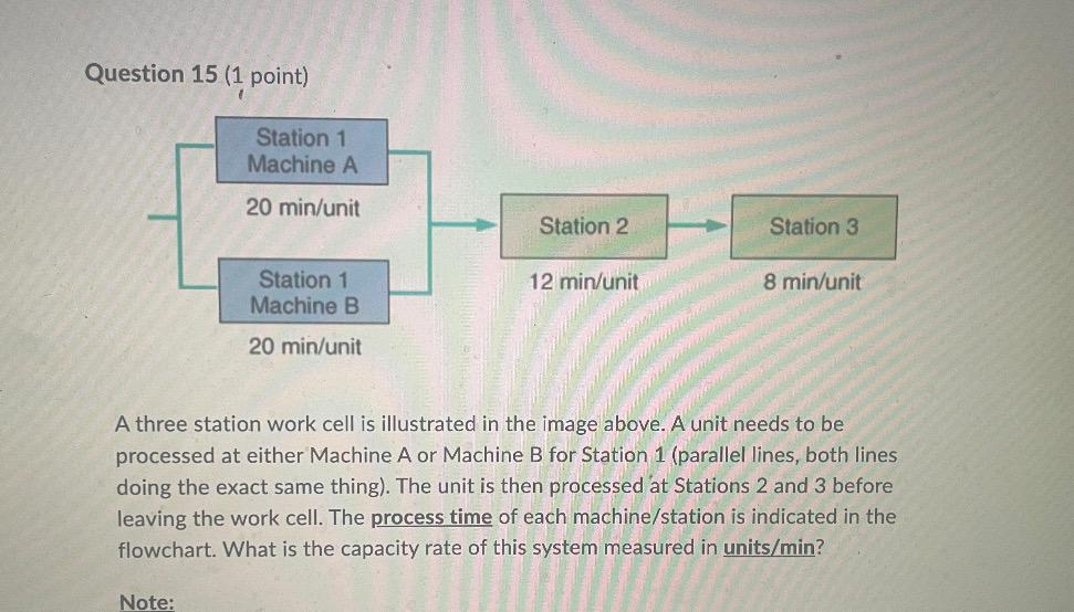  Question 15 (1 point) A three station work cell is illustrated