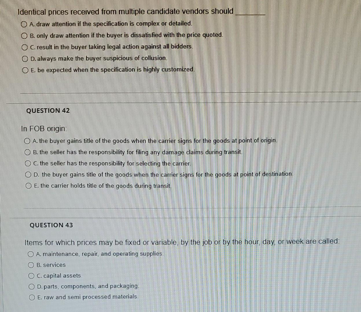 (Please don't use ChatGPT, it's incorrect) Identical prices received from multiple