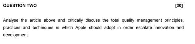  QUESTION TWO [30] Analyse the article above and critically discuss the