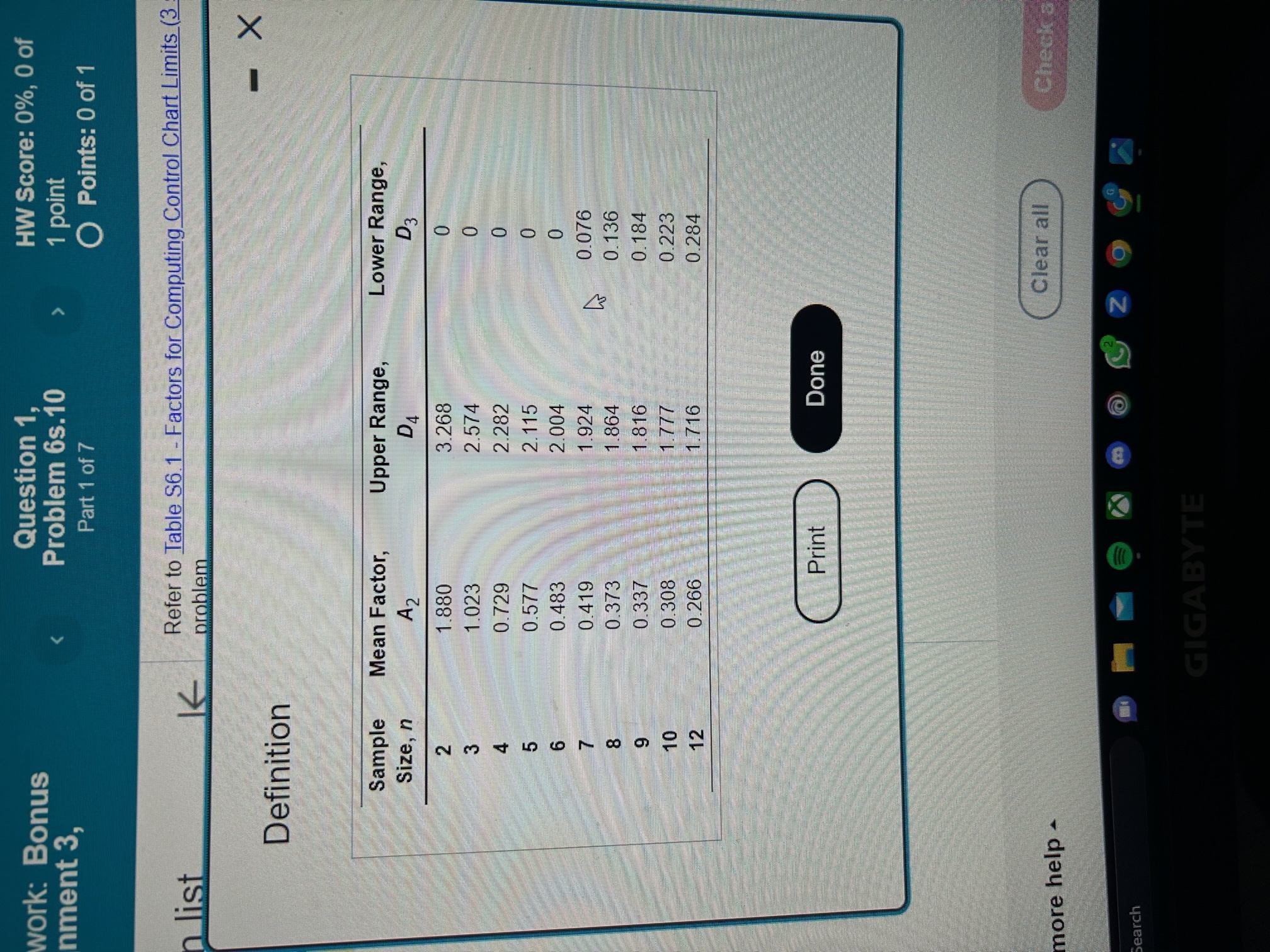 to three decimal places) (b): With z = 3, the control limits