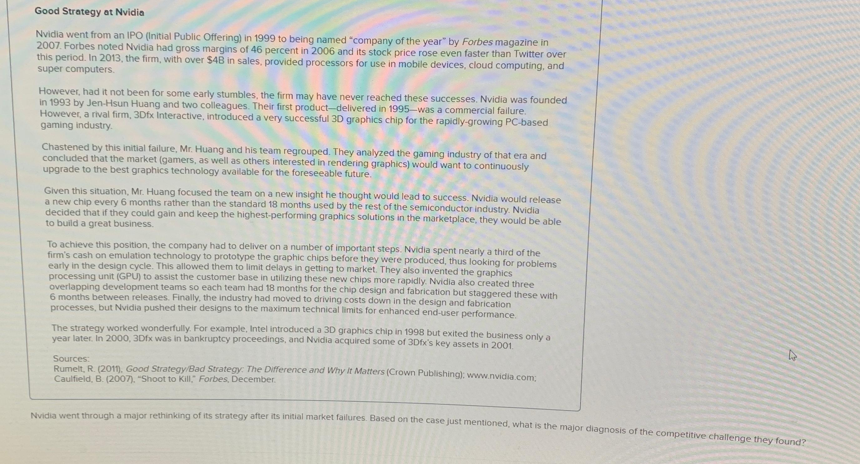  Good Strategy at Nvidia Nvidia went from an IPO (Initial Public