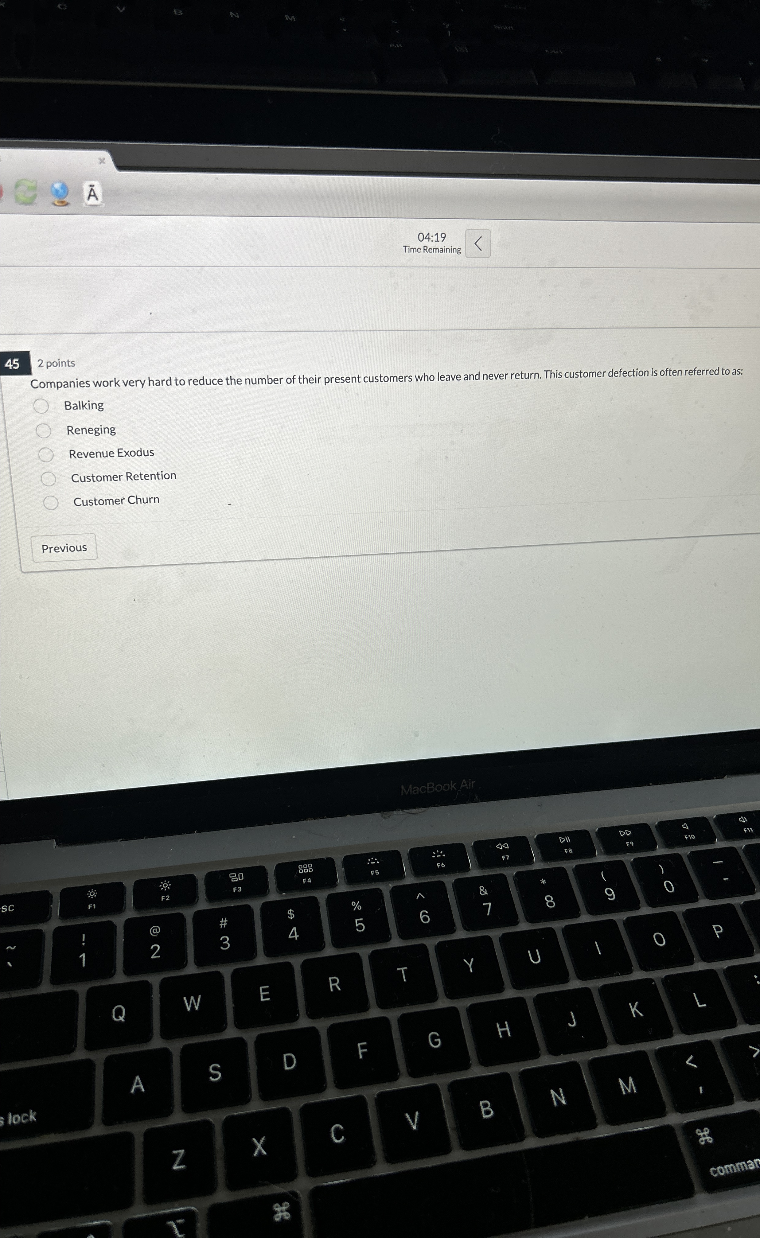  04:19 Time Remaining 2 points Companies work very hard to reduce
