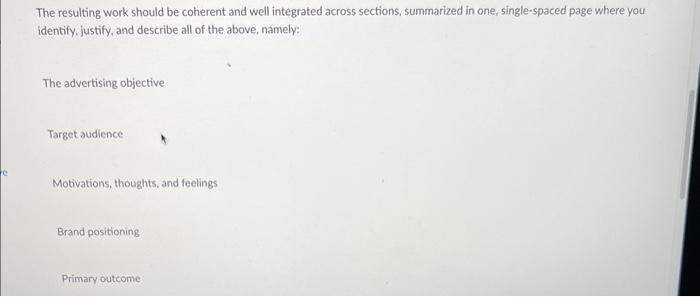 campaign concept, summarized in the creative brief. This is not a profiling