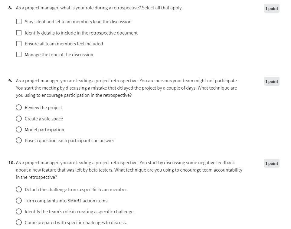 8. As a project manager, what is your role during a