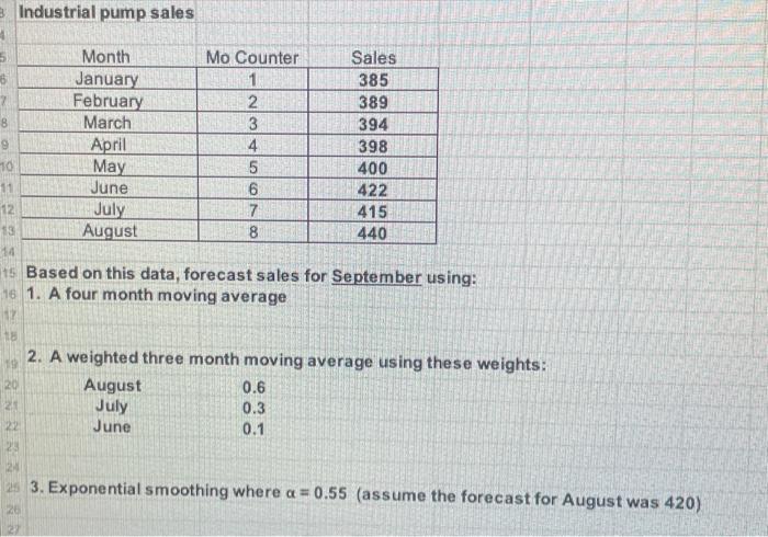  i only need #3 Based on this data, forecast sales for
