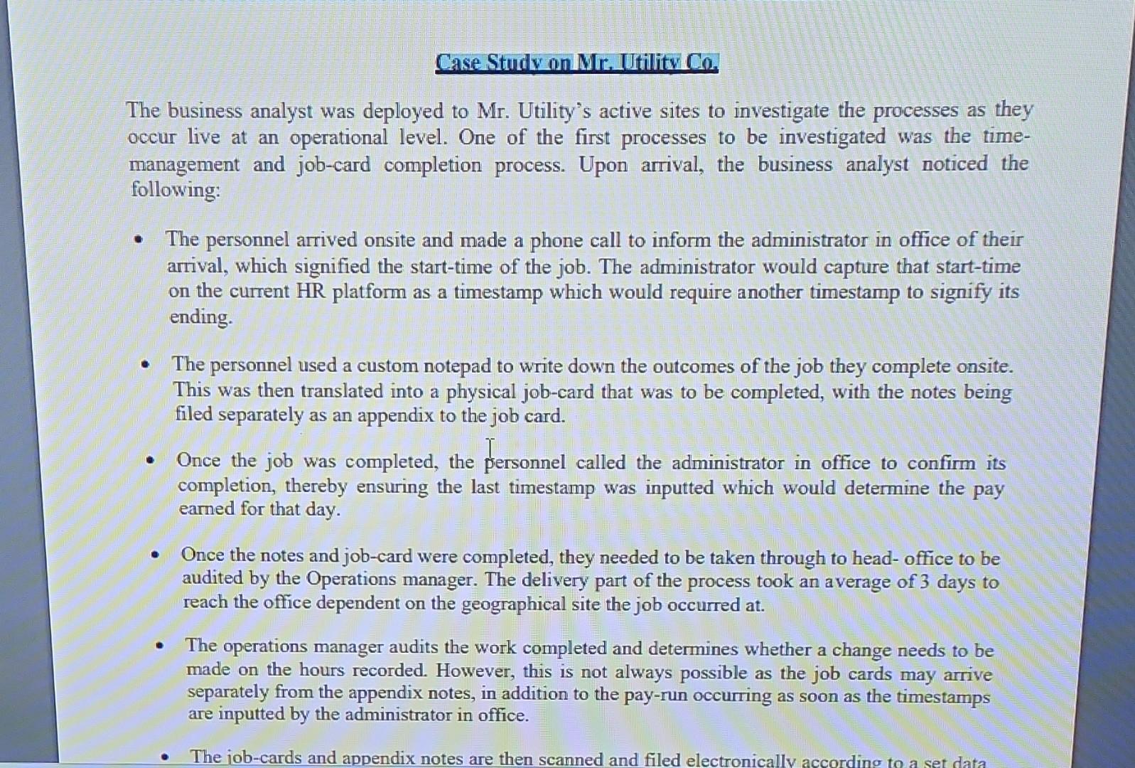 - Project planning, work plan and scope confirmation - Development of