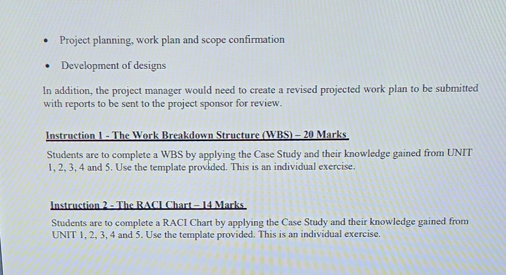 projected work plan to be submitted with reports to be sent to