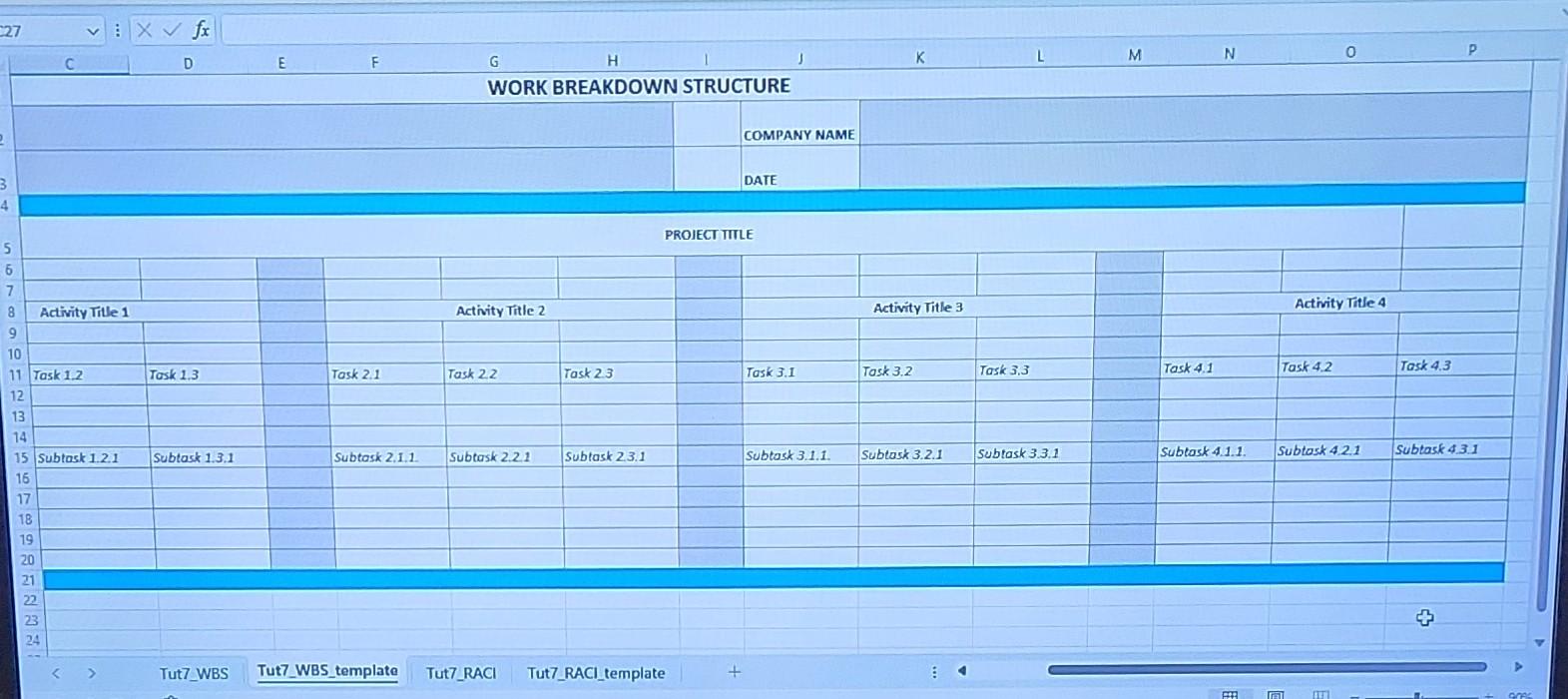 the project sponsor for review. Instruction 1-The Work Breakdown Structure (WBS) -