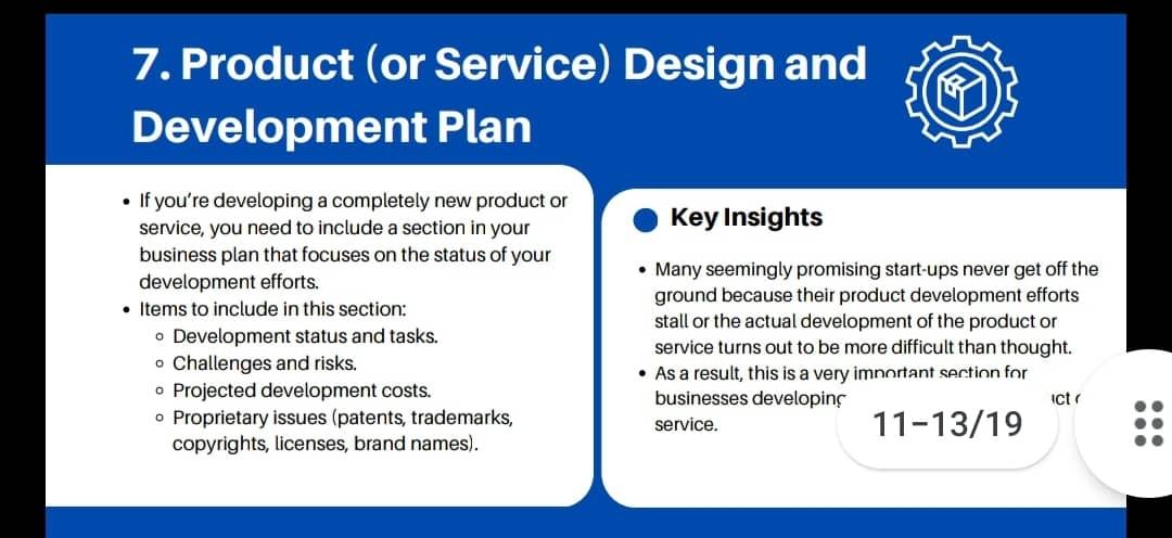 THE QUESTION IS TO CREATE A PRODUCT DESIGN AND DEVELOPMENT PLAN