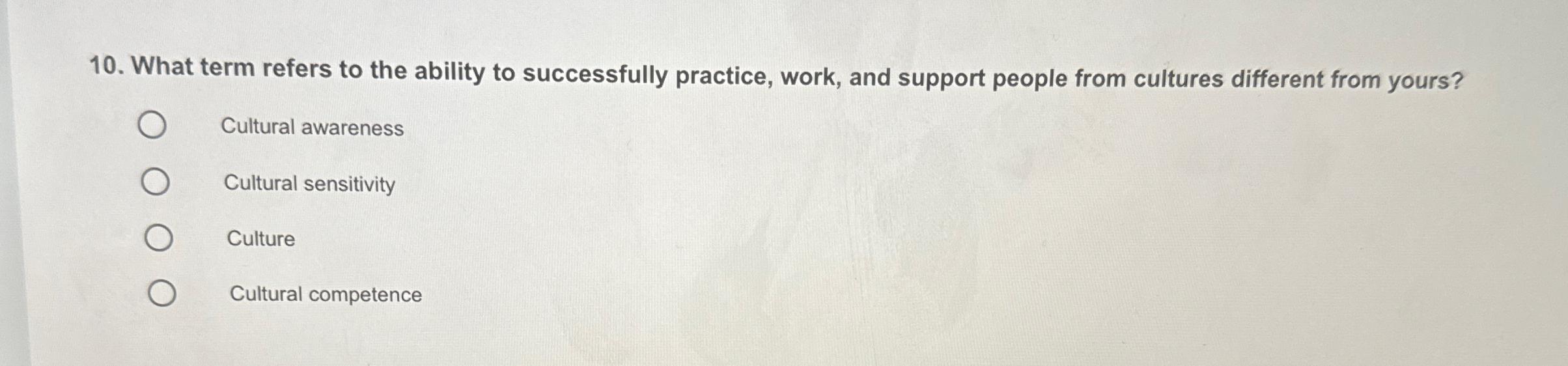  What term refers to the ability to successfully practice, work, and