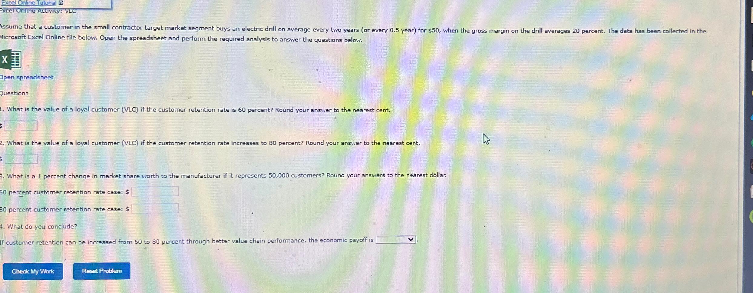  Excel Onilne Activity: VLC Microsoft Excel Online file below. Open the