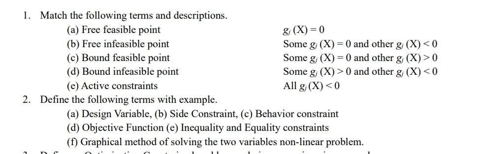  solve both. 2. Define the following terms with example. (a) Design