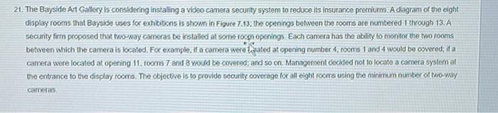  please include constraints min or max objective 21. The Bayside At