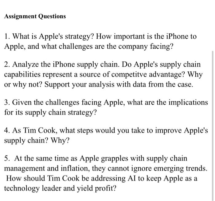  1. What is Apple's strategy? How important is the iPhone to