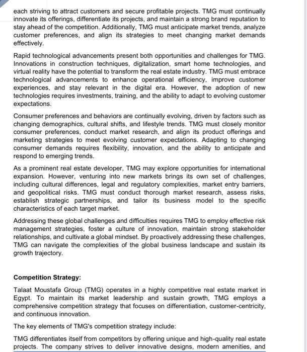 of Egypt. The company's developments have not only provided housing and commercial